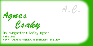 agnes csaky business card