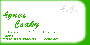 agnes csaky business card